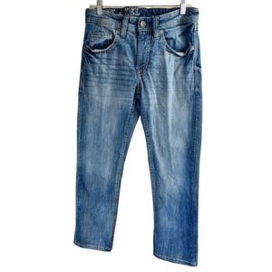 Straight Fit Blue Jeans.